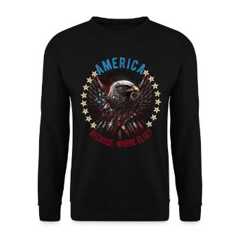 American Patriotic USA Design - Unisex Sweatshirt - black - Front - Alina (178cm) & Michal (187cm)