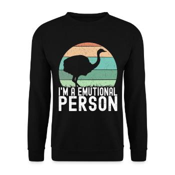 Emu Strauss - Unisex Sweatshirt - black - Front - Alina (178cm) & Michal (187cm)