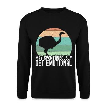 Emu Strauss - Unisex Sweatshirt - black - Front - Alina (178cm) & Michal (187cm)