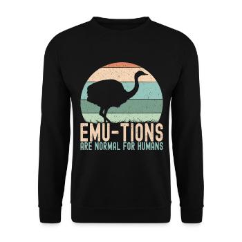 Emu Strauss - Unisex Sweatshirt - black - Front - Alina (178cm) & Michal (187cm)