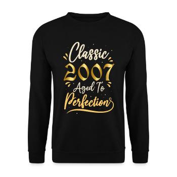 Birthday 2007 gift 2007 Classic 2007 - Unisex Sweatshirt - black - Front - Alina (178cm) & Michal (187cm)