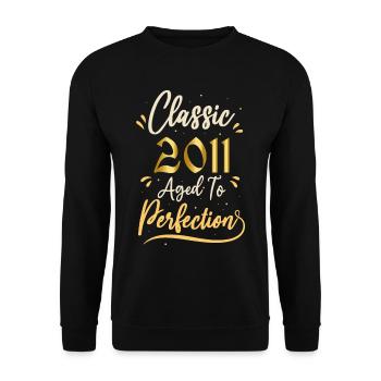 Birthday 2011 gift 2011 Classic 2011 - Unisex Sweatshirt - black - Front - Alina (178cm) & Michal (187cm)
