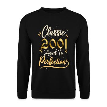 Birthday 2001 gift 2001 Classic 2001 - Unisex Sweatshirt - black - Front - Alina (178cm) & Michal (187cm)