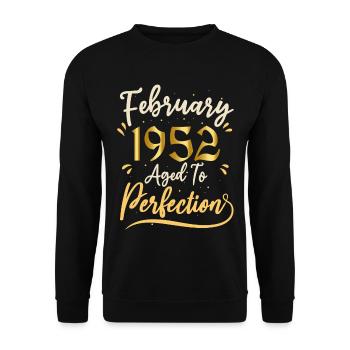 Februar 1952 Februar in Perfektion gealtert 1952 - Unisex Pullover - Schwarz - Vorne - Alina (178cm) & Michal (187cm)