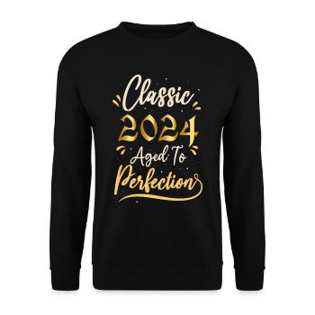 Geburtstag 2024 Geschenk 2024 Classic 2024 - Unisex Pullover - Schwarz - Vorne - Alina (178cm) & Michal (187cm)