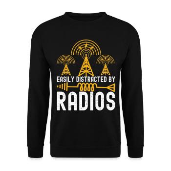 Ham Radio Ham Radio Operator - Unisex Sweatshirt - black - Front - Alina (178cm) & Michal (187cm)
