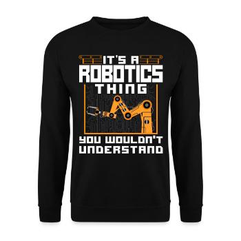 Ingénieur Robotique Robot Vintage - Sweat-shirt Unisexe - noir - Devant - Alina (178cm) & Michal (187cm)