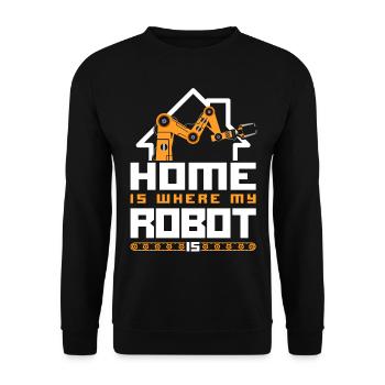 Robot Robotics Engineer Vintage - Unisex Pullover - Schwarz - Vorne - Alina (178cm) & Michal (187cm)