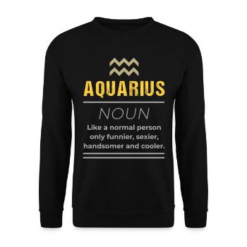 Wassermann - Substantiv - Wie ein normaler Mensch nur - Unisex Pullover - Schwarz - Vorne - Alina (178cm) & Michal (187cm)