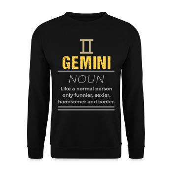 Nom Gémeaux - Comme une personne normale seulement - Sweat-shirt Unisexe - noir - Devant - Alina (178cm) & Michal (187cm)
