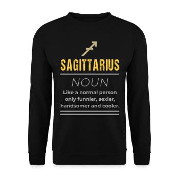 Schütze Substantiv - Wie ein normaler Mensch nur - Unisex Pullover - Schwarz - Vorne - Alina (178cm) & Michal (187cm)
