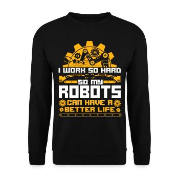 Robot Robotics Engineer Vintage I - Unisex Sweatshirt - black - Front - Alina (178cm) & Michal (187cm)