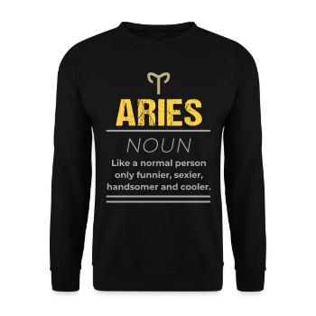 Bélier- Nom - Comme une personne normale seulement - Sweat-shirt Unisexe - noir - Devant - Alina (178cm) & Michal (187cm)