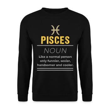 Fische Substantiv - Wie ein normaler Mensch nur - Unisex Pullover - Schwarz - Vorne - Alina (178cm) & Michal (187cm)