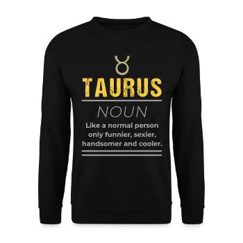 Stier Substantiv - Wie ein normaler Mensch nur - Unisex Pullover - Schwarz - Vorne - Alina (178cm) & Michal (187cm)