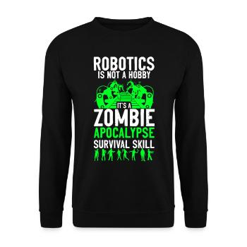 Robot Robotics Engineer Vintage - Unisex Pullover - Schwarz - Vorne - Alina (178cm) & Michal (187cm)