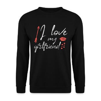 I love my girlfriend - Unisex Sweatshirt - black - Front - Alina (178cm) & Michal (187cm)