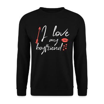 J’aime mon petit ami - Sweat-shirt Unisexe - noir - Devant - Alina (178cm) & Michal (187cm)