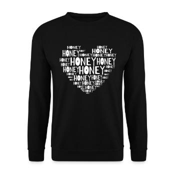 Honey Herz - Unisex Pullover - Schwarz - Vorne - Alina (178cm) & Michal (187cm)