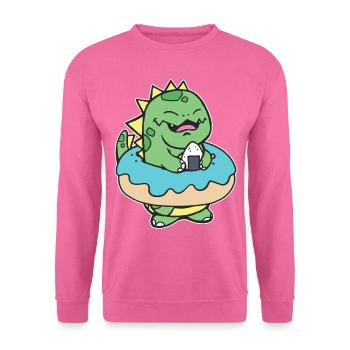 Chubby Kid Dinosaurier Donut Süßes Gebäck - Unisex Pullover - Pink - Vorne