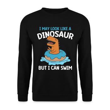 Ich Mag Aussehen Wie Ein Dinosaurier Donut Süßes - Unisex Pullover - Schwarz - Vorne - Alina (178cm) & Michal (187cm)