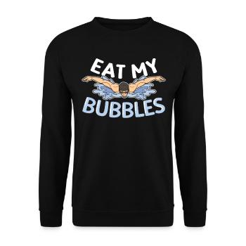 Eat My Bubbles Butterfly Swimming - Unisex Sweatshirt - black - Front - Alina (178cm) & Michal (187cm)