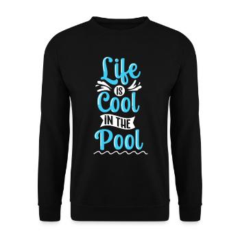 La vie est cool nager dans la piscine Activités sportives - Sweat-shirt Unisexe - noir - Devant - Alina (178cm) & Michal (187cm)