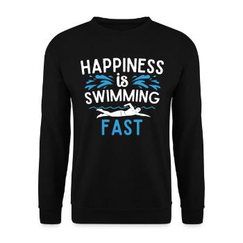 Glück Ist Schwimmen Schnell Sport Freistil Pool - Unisex Pullover - Schwarz - Vorne - Alina (178cm) & Michal (187cm)