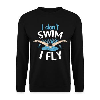 I don't swim, I fly, butterfly, - Unisex Sweatshirt - black - Front - Alina (178cm) & Michal (187cm)