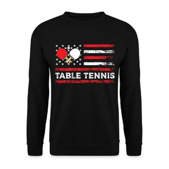 Tischtennis Amerikanisches Paddel Sport Ballspiel - Unisex Pullover - Schwarz - Vorne - Alina (178cm) & Michal (187cm)