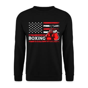Boxing gloves American Combat Sports Flag - Unisex Sweatshirt - black - Front - Alina (178cm) & Michal (187cm)