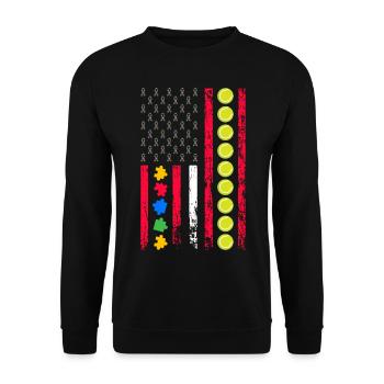 Autism Awareness Month American Sports - Unisex Sweatshirt - black - Front - Alina (178cm) & Michal (187cm)