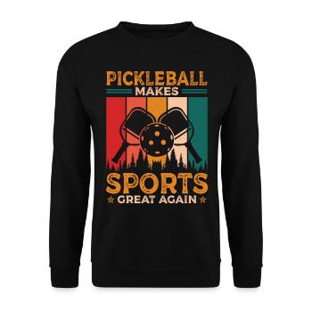 Le pickleball redonne de l’importance à ce sport - Sweat-shirt Unisexe - noir - Devant - Alina (178cm) & Michal (187cm)