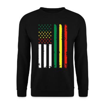 American Juneteenth Independence Flag - Unisex Sweatshirt - black - Front - Alina (178cm) & Michal (187cm)