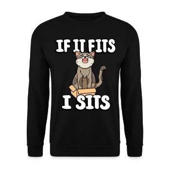 Si ça me va, je m’assois mignon bidon chat fitness - Sweat-shirt Unisexe - noir - Devant - Alina (178cm) & Michal (187cm)