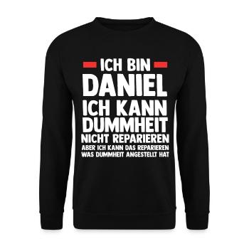 Daniel - Unisex Pullover - Schwarz - Vorne - Alina (178cm) & Michal (187cm)