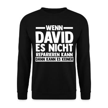 David - Unisex Pullover - Schwarz - Vorne - Alina (178cm) & Michal (187cm)
