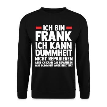 Frank - Unisex Pullover - Schwarz - Vorne - Alina (178cm) & Michal (187cm)