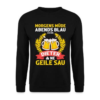 Dieter - Unisex Pullover - Schwarz - Vorne - Alina (178cm) & Michal (187cm)