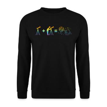 Space Travel Astronomy Telescope Solar System Astr - Sweat-shirt Unisexe - noir - Devant - Alina (178cm) & Michal (187cm)