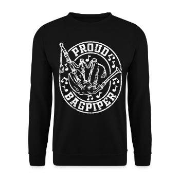 Bagpipe Player - Proud Bagpiper - Unisex Pullover - Schwarz - Vorne - Alina (178cm) & Michal (187cm)