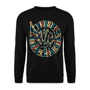 Fier musicien de cornemuse - Joueur de cornemuse Joueur de cornemuse - Sweat-shirt Unisexe - noir - Devant - Alina (178cm) & Michal (187cm)