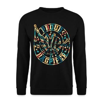 Bagpipe Musician Bagpipe Player - Proud Bagpiper - Unisex Pullover - Schwarz - Vorne - Alina (178cm) & Michal (187cm)