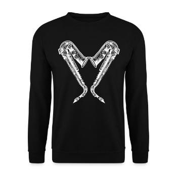 Saxophoniste - Saxophone Heart Saxophone Instrument - Sweat-shirt Unisexe - noir - Devant - Alina (178cm) & Michal (187cm)