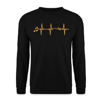 Saxophone Heartbeat Notes de musique Saxophoniste Saxopho - Sweat-shirt Unisexe - noir - Devant - Alina (178cm) & Michal (187cm)