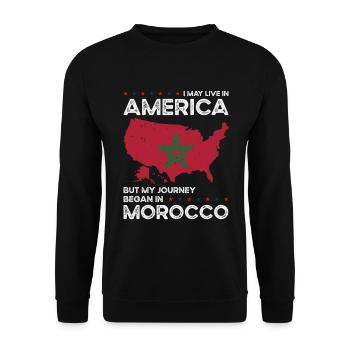 Né marocain Maroc États-Unis - Sweat-shirt Unisexe - noir - Devant - Alina (178cm) & Michal (187cm)