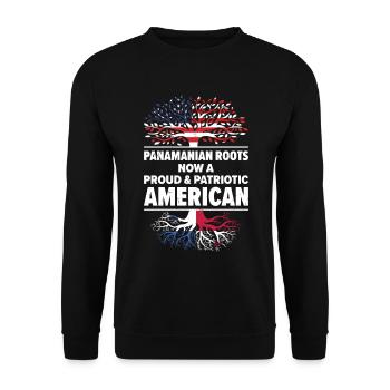 Geboren in Panama Panamaer Amerikaner USA - Unisex Pullover - Schwarz - Vorne - Alina (178cm) & Michal (187cm)