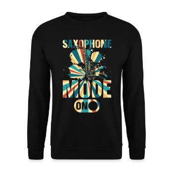 Saxophoniste Saxophone Musicien - Saxophone Mode Activé - Sweat-shirt Unisexe - noir - Devant - Alina (178cm) & Michal (187cm)