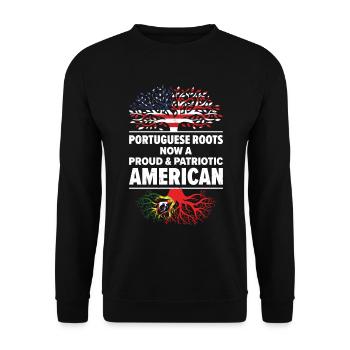 Geboren Portugiesisch Portugal Amerikanisch USA - Unisex Pullover - Schwarz - Vorne - Alina (178cm) & Michal (187cm)