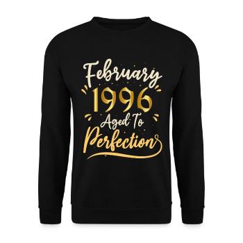 Février 1996 Février âgée à la perfection 1996 - Sweat-shirt Unisexe - noir - Devant - Alina (178cm) & Michal (187cm)